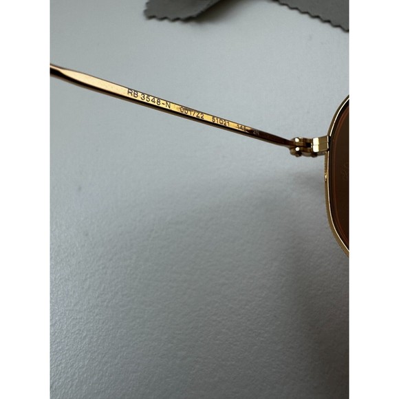 Ray Ban Sunglasses RB3548N 001/Z2 51mm HEXAGONAL FLAT LENSES Copper Gold - Picture 13 of 16